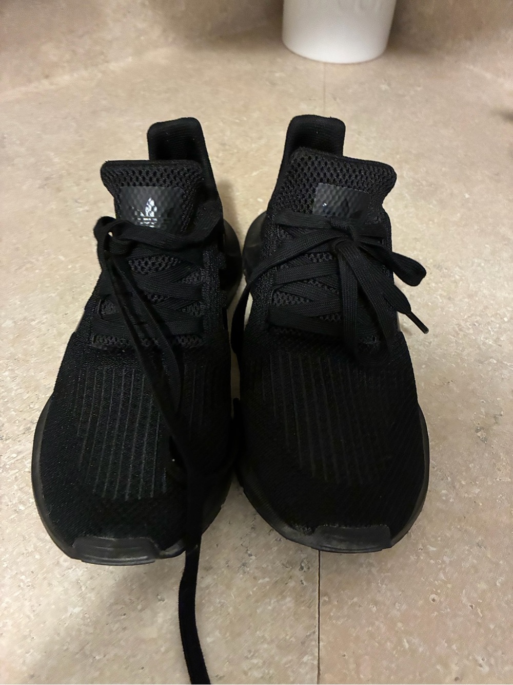 Women’s All-Black Lightweight Adidas Knit Sneakers 7.5
Same day shipping